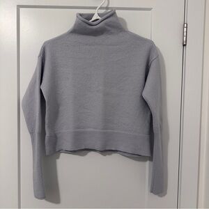 Aritzia Wilfred Merino Wool Cropped Sweater in Grey Blue Size Small Womens